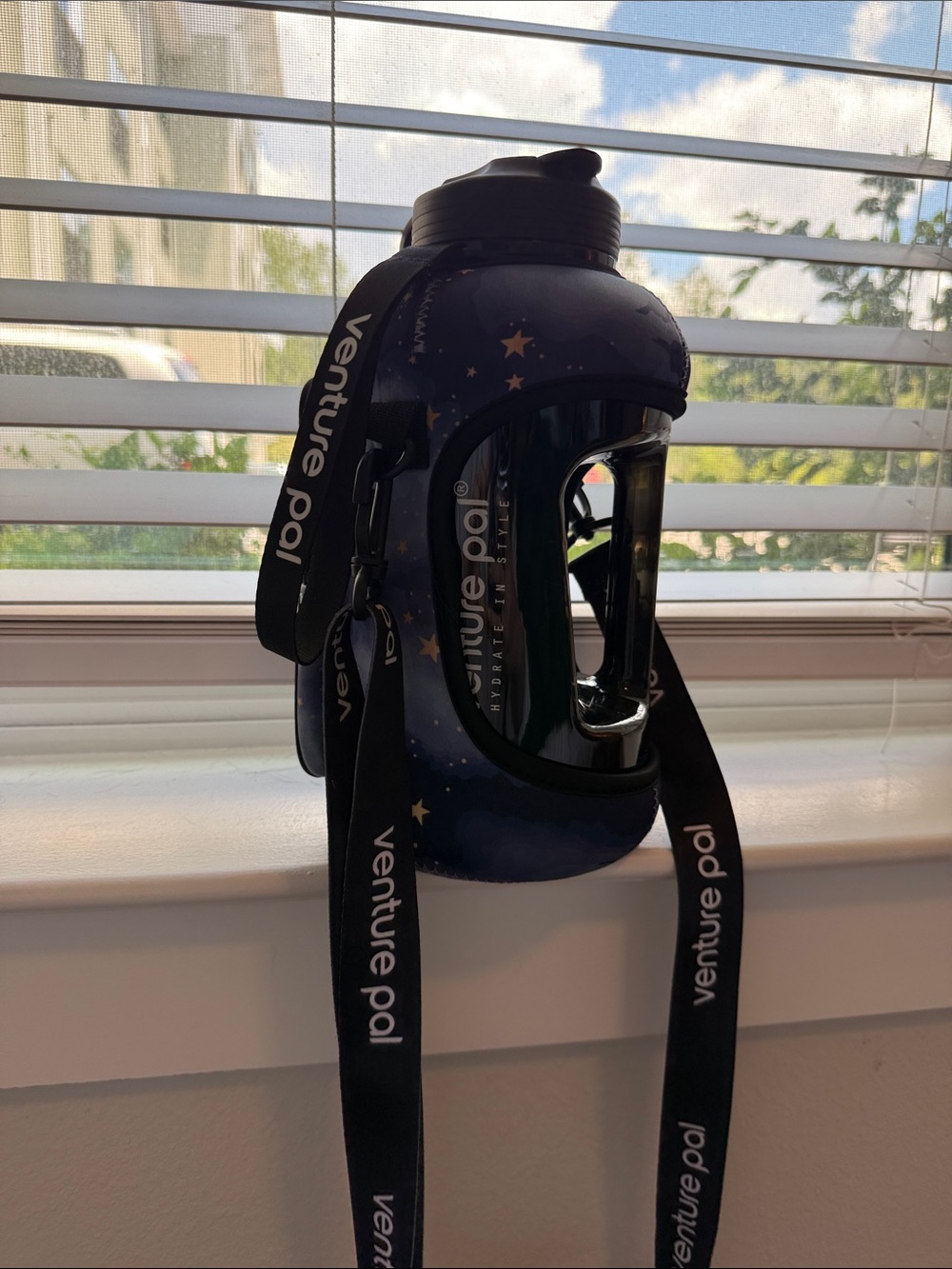 HydroJug Navy Star Water Bottle Sleeve with Venture Pal Strap